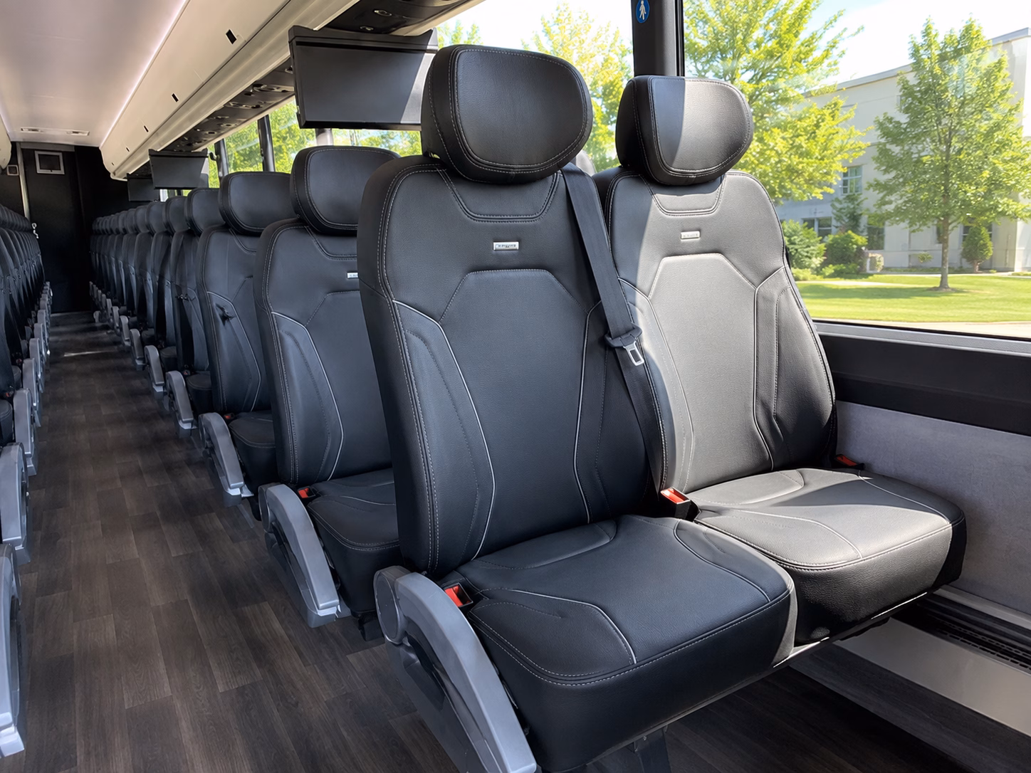 56 passenger charter bus inside