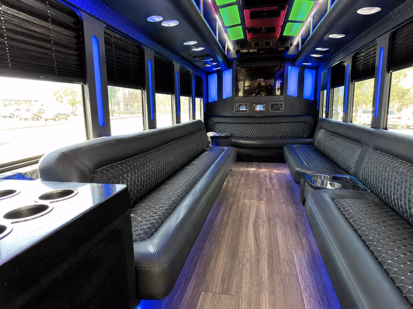 dearborn 15 passenger party bus inside