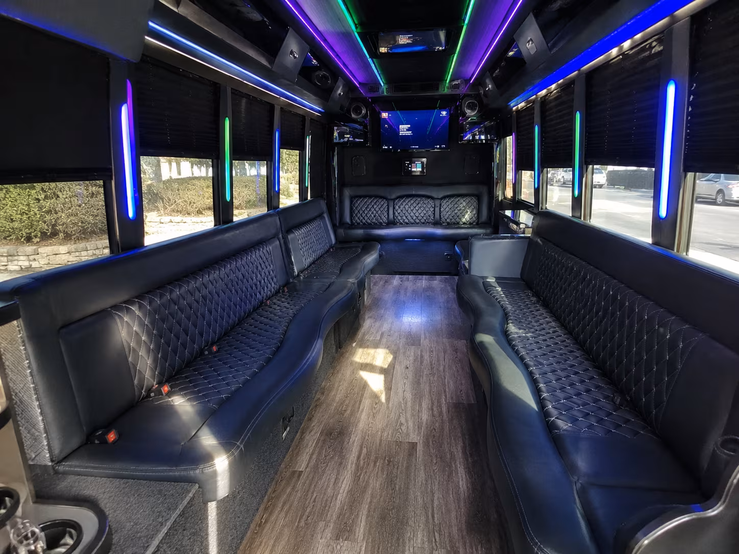 dearborn 15 passenger party bus interior