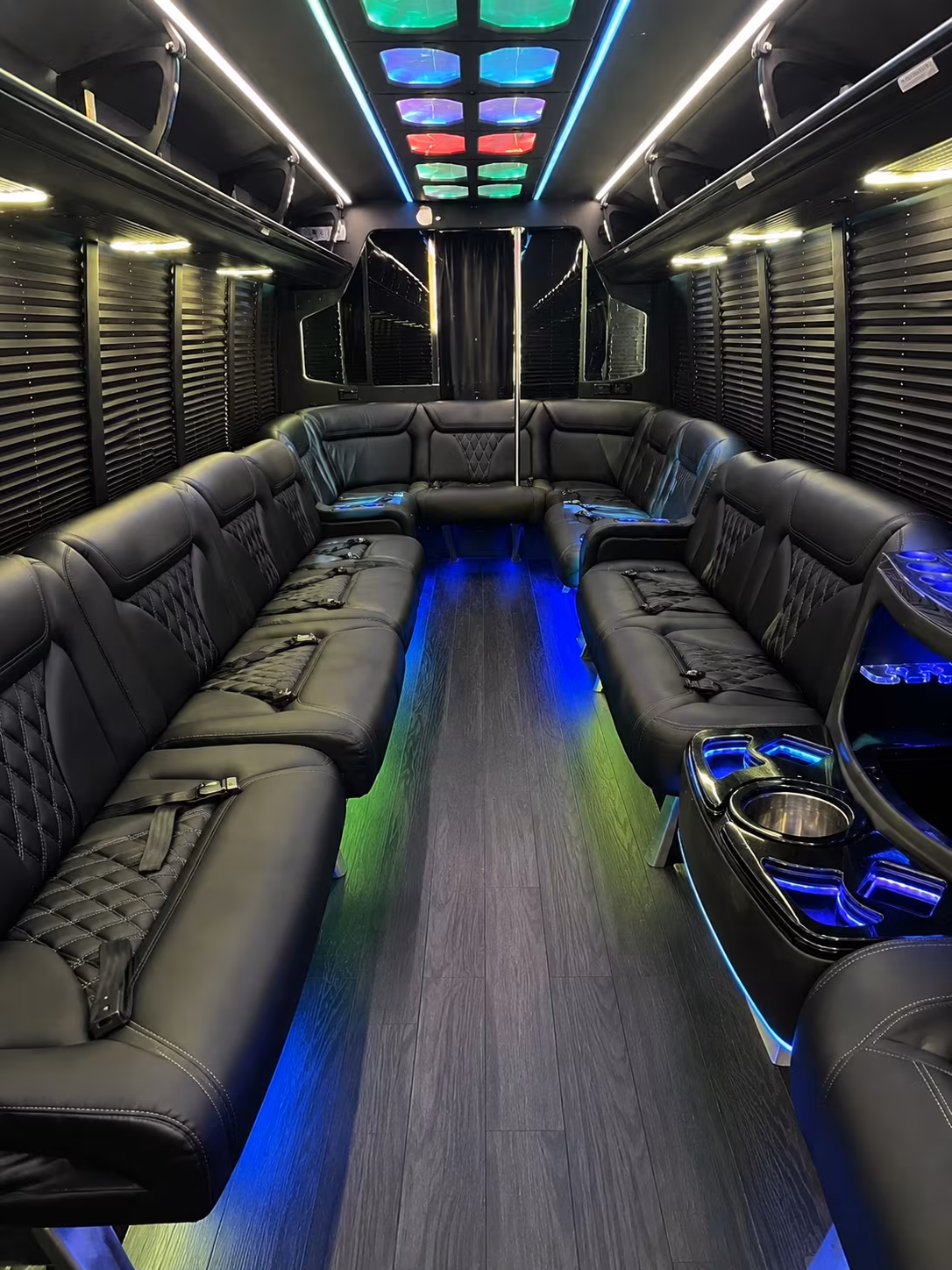 dearborn 20 passenger party bus interior