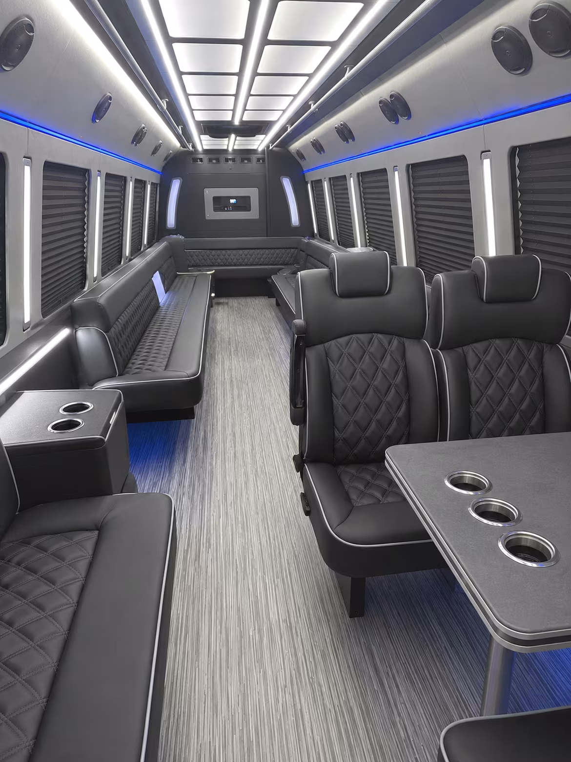 dearborn 25 passenger party bus inside